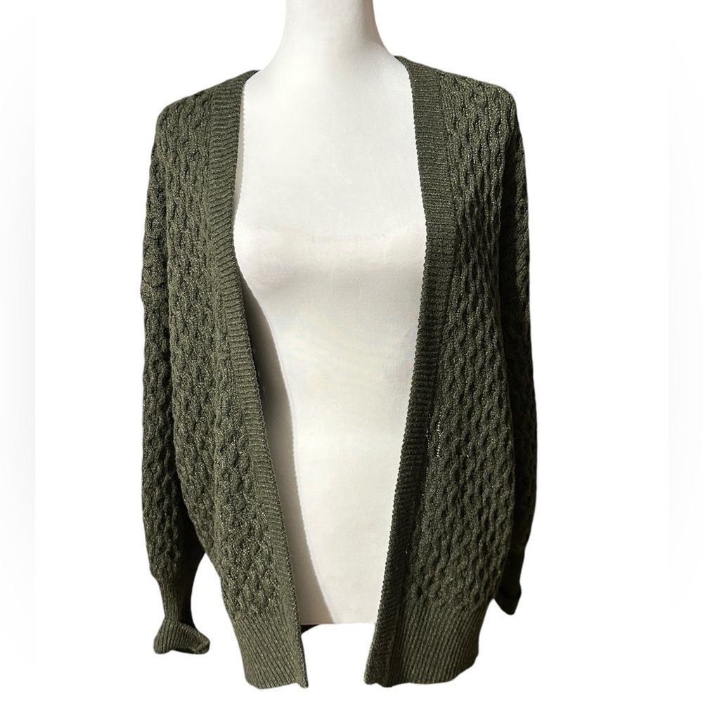 Universal Thread Green Open Front Long Sleeve Swe… - image 1